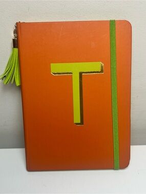 Opalhouse Orange ‘T’ Notebook with Lime Accents